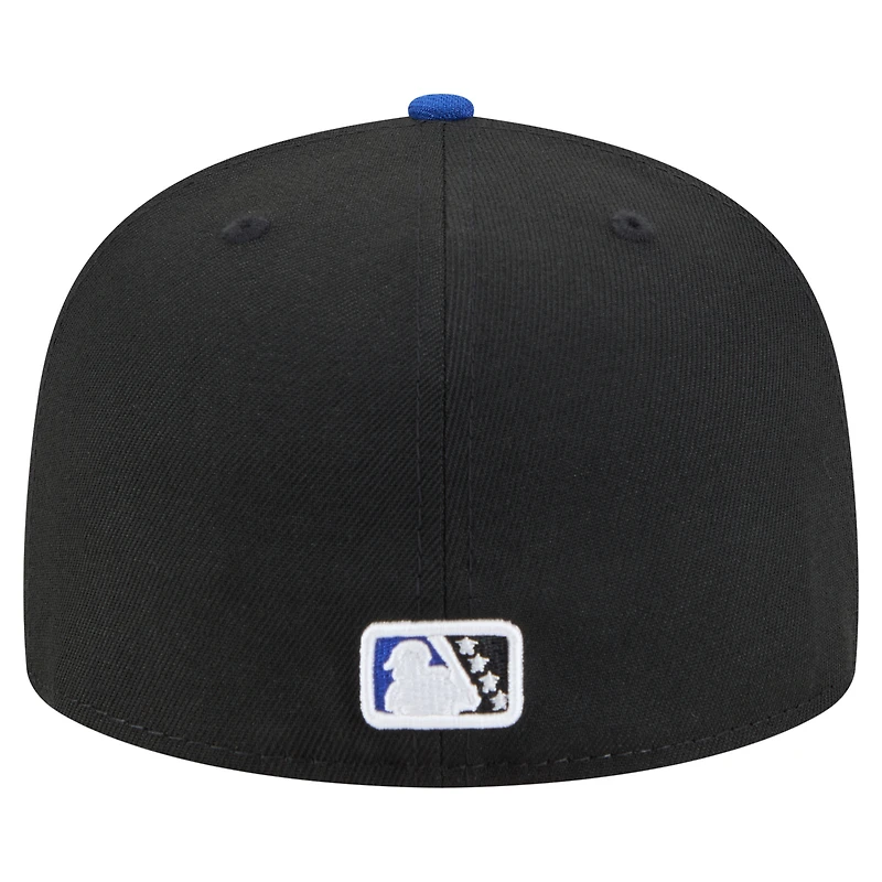 Casquette ajustée 59FIFTY Biloxi Shuckers Authentic Collection pour homme de New Era noire/bleue