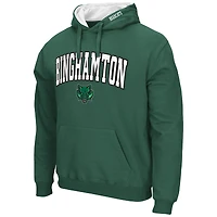 Men's Colosseum Green Binghamton Bearcats Arch & Logo 3.0 Pullover Hoodie