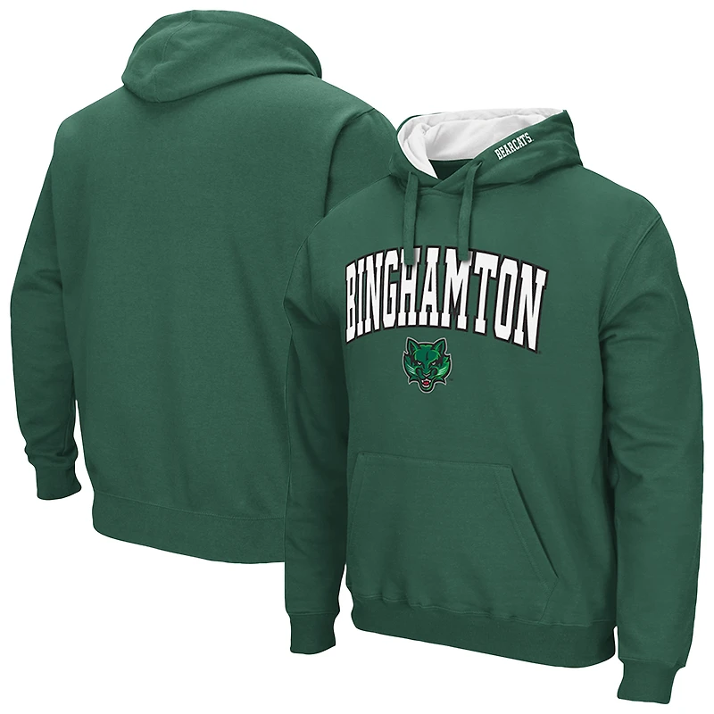 Men's Colosseum Green Binghamton Bearcats Arch & Logo Hoodie