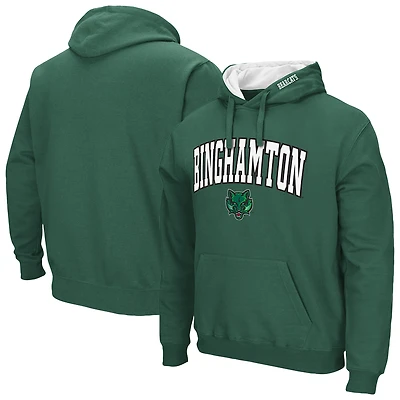 Men's Colosseum Green Binghamton Bearcats Arch & Logo Hoodie