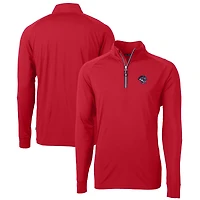 Men's Cutter & Buck  Red Binghamton Rumble Ponies Adapt Eco Knit Stretch Recycled Quarter-Zip Pullover