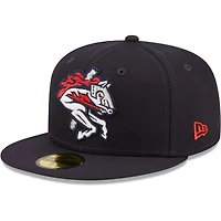 Men's New Era Navy Binghamton Rumble Ponies Authentic Collection 59FIFTY Fitted Hat