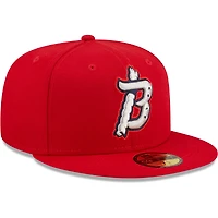 Men's New Era Red Binghamton Rumble Ponies Authentic Collection 59FIFTY Fitted Hat