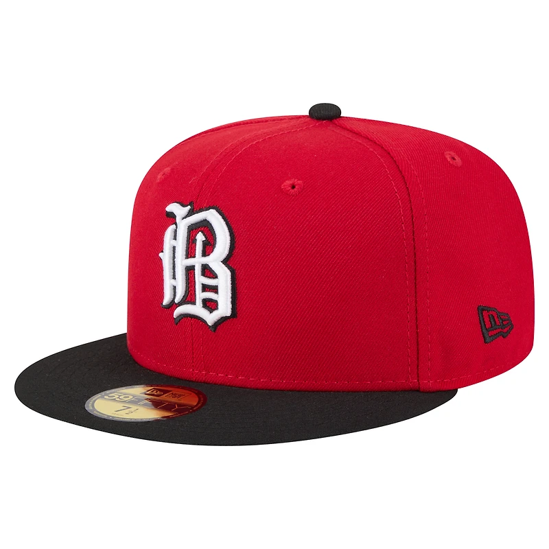Casquette ajustée 59FIFTY pour homme de la collection authentique Birmingham Barons New Era rouge/noir