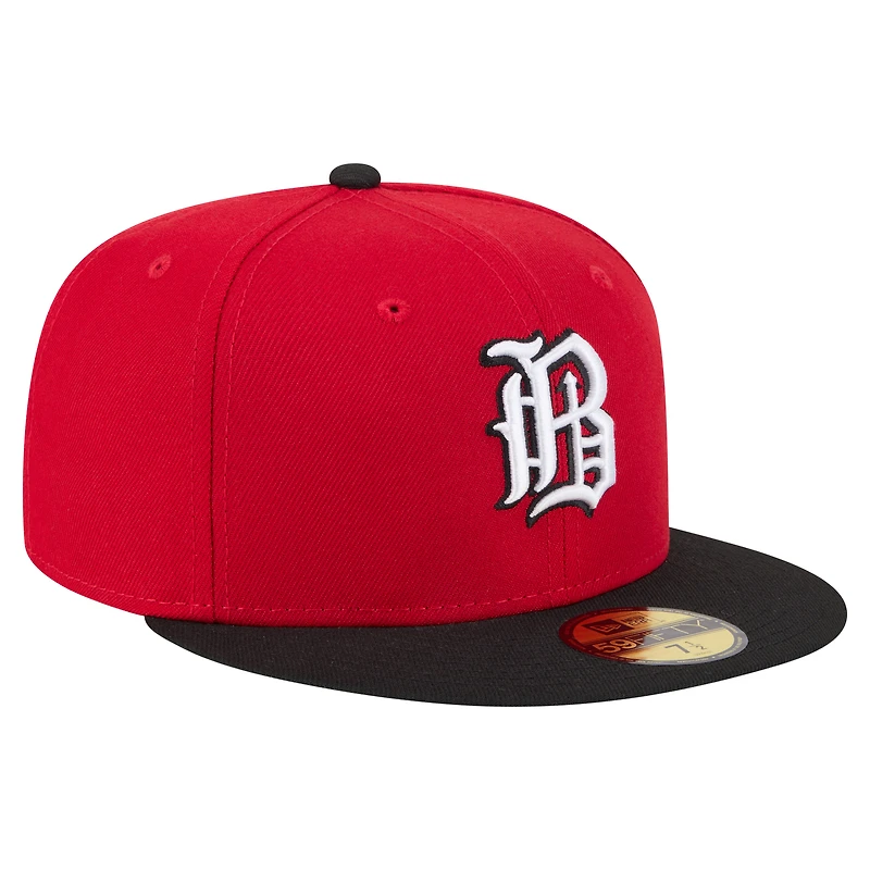 Casquette ajustée 59FIFTY pour homme de la collection authentique Birmingham Barons New Era rouge/noir