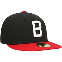 Men's New Era Black Birmingham Barons Alternate Logo 2 Authentic Collection 59FIFTY Fitted Hat
