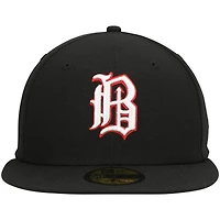 Men's New Era Black Birmingham Barons Home Authentic Collection 59FIFTY Fitted Hat