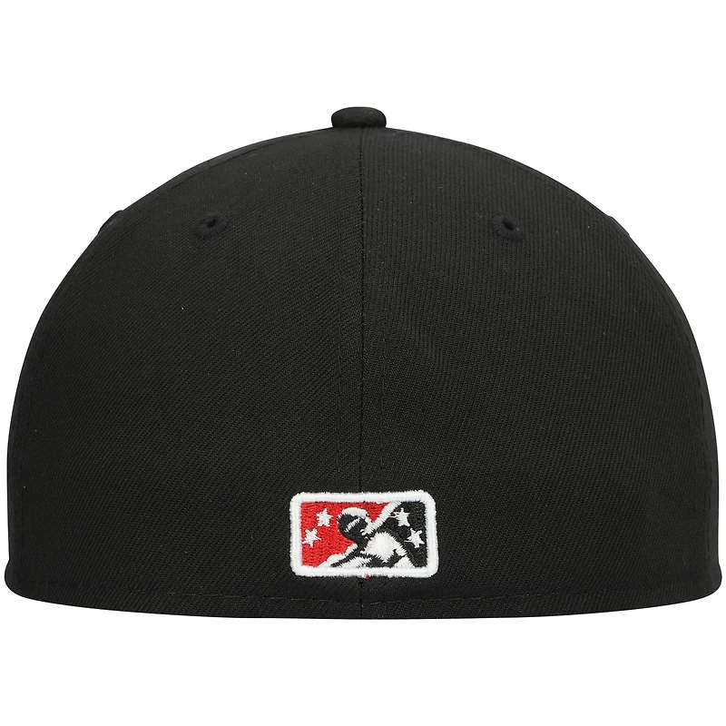 Men's New Era Black Birmingham Barons Home Authentic Collection 59FIFTY Fitted Hat