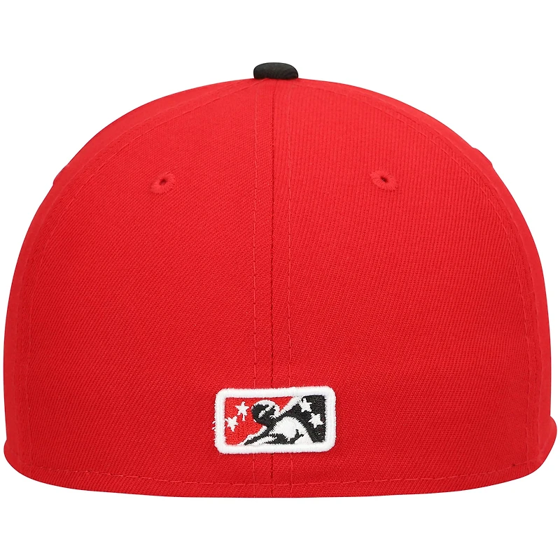 Men's New Era Red Birmingham Barons Alternate Authentic Collection 59FIFTY Fitted Hat