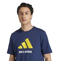 Men's adidas  Navy Boca Juniors Three-Stripes Wordmark T-Shirt