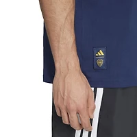 Men's adidas  Navy Boca Juniors Three-Stripes Wordmark T-Shirt