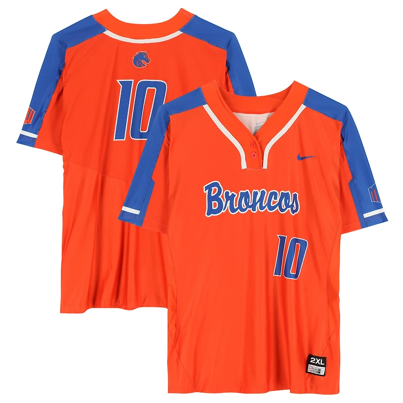Boise State Broncos Team-Issued #10 Orange Jersey from the Softball Program - Size 2XL