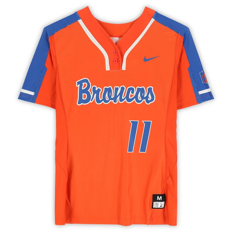 Boise State Broncos Team-Issued #11 Orange Jersey from the Softball Program - Size M