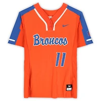 Boise State Broncos Team-Issued #11 Orange Jersey from the Softball Program - Size M