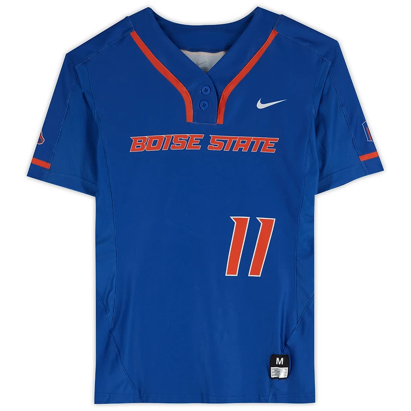 Maillot royal n° 11 émis par l'équipe des Broncos de Boise State du programme softball