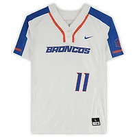 Maillot blanc n° 11 émis par l'équipe des Broncos de Boise State du programme softball