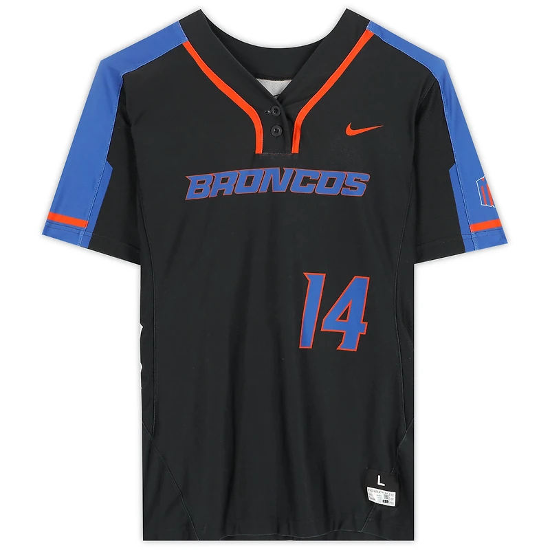 Boise State Broncos Team-Issued #14 Black Jersey from the Softball Program - Size L