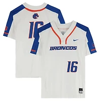 Boise State Broncos Team-Issued #16 White Jersey from the Softball Program - Size L