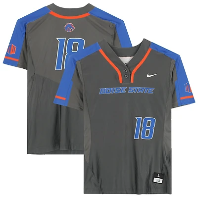 Boise State Broncos Team-Issued #18 Gray Jersey from the Softball Program - Size L