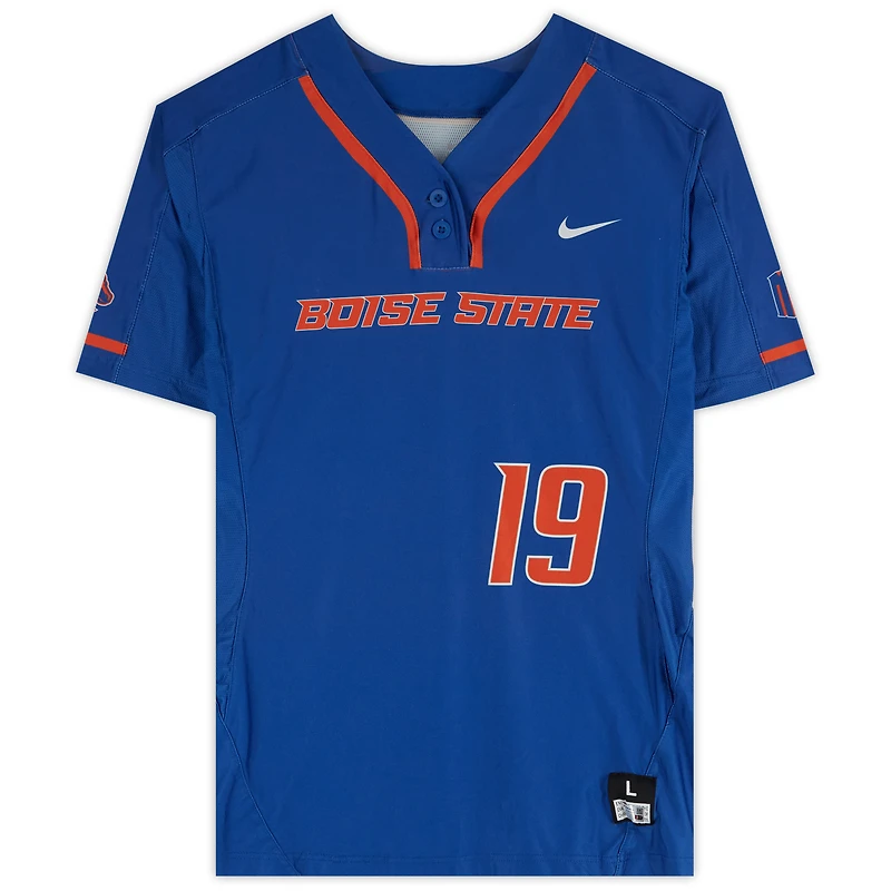 Boise State Broncos Team-Issued #19 Royal Jersey from the Softball Program - Size L