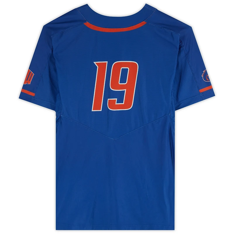 Maillot Royal #19 des Boise State Broncos émis par l'équipe du programme de softball - Taille L