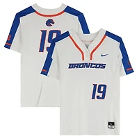 Maillot blanc n°19 des Boise State Broncos émis par l'équipe du programme de softball - Taille L