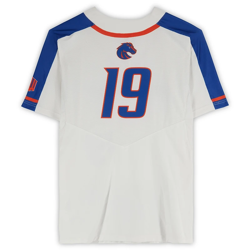 Boise State Broncos Team-Issued #19 White Jersey from the Softball Program - Size L