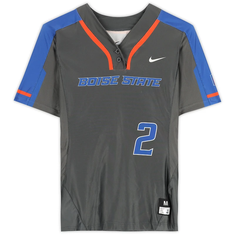 Boise State Broncos Team-Issued #2 Gray Jersey from the Softball Program - Size M