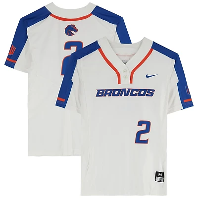 Maillot blanc n°2 émis par l'équipe des Boise State Broncos du programme de softball - Taille M