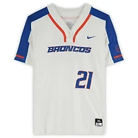 Boise State Broncos Team-Issued #21 White Jersey from the Softball Program - Size XL