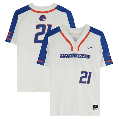 Boise State Broncos Team-Issued #21 White Jersey from the Softball Program - Size XL