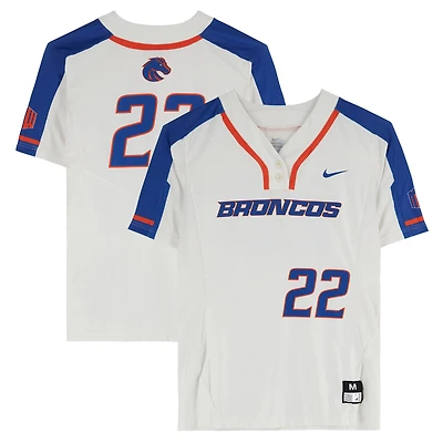 Boise State Broncos Team-Issued #22 White Jersey from the Softball Program - Size M