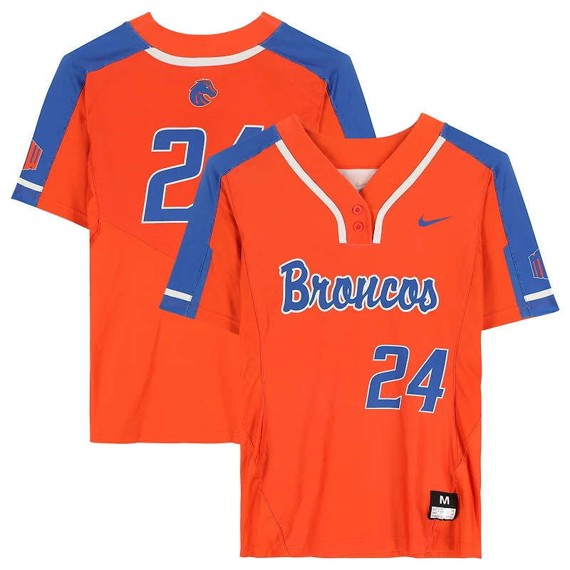 Maillot orange numéro 24 des Boise State Broncos émis par l'équipe du programme de softball - Taille M