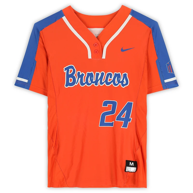 Boise State Broncos Team-Issued #24 Orange Jersey from the Softball Program - Size M