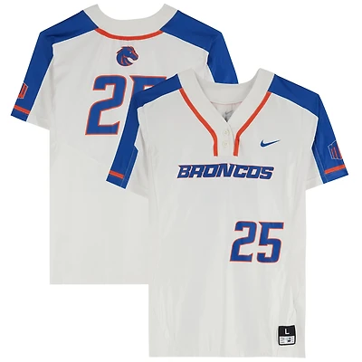 Boise State Broncos Team-Issued #25 White Jersey from the Softball Program
