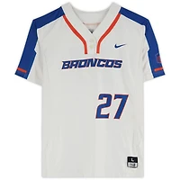 Boise State Broncos Team-Issued #27 White Jersey from the Softball Program - Size L