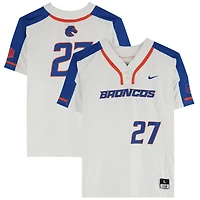 Boise State Broncos Team-Issued #27 White Jersey from the Softball Program - Size L