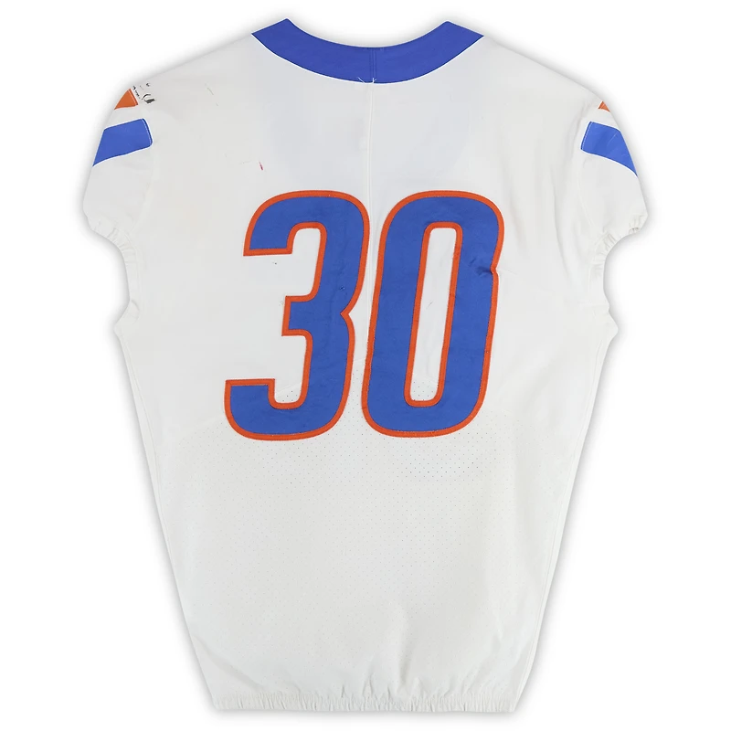 Boise State Broncos Team-Issued #30 White Nike Jersey from the Football Program - Size 42