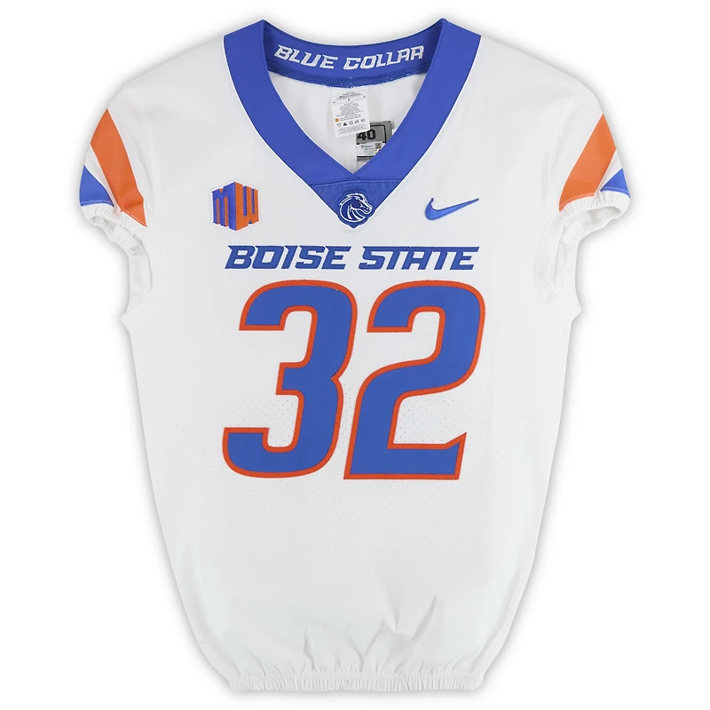 Boise State Broncos Team-Issued #32 White Nike Jersey from the Football Program - Size 40