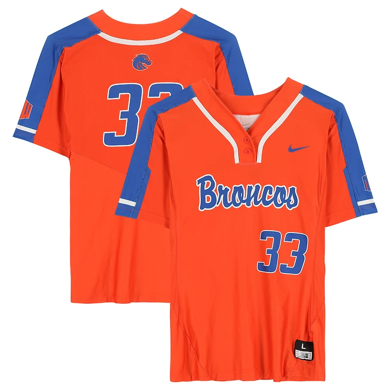 Boise State Broncos Team-Issued #33 Orange Jersey from the Softball Program - Size L