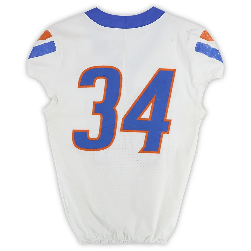 Boise State Broncos Team-Issued #34 White Nike Jersey from the Football Program - Size 40