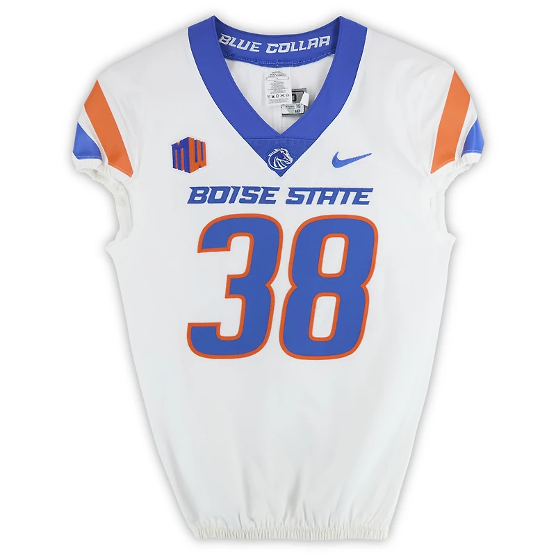 Boise State Broncos Team-Issued #38 White Nike Jersey from the Football Program - Size 40