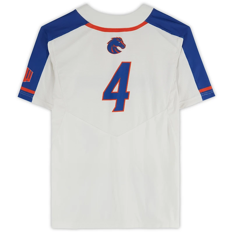 Boise State Broncos Team-Issued #4 White Jersey from the Softball Program - Size M