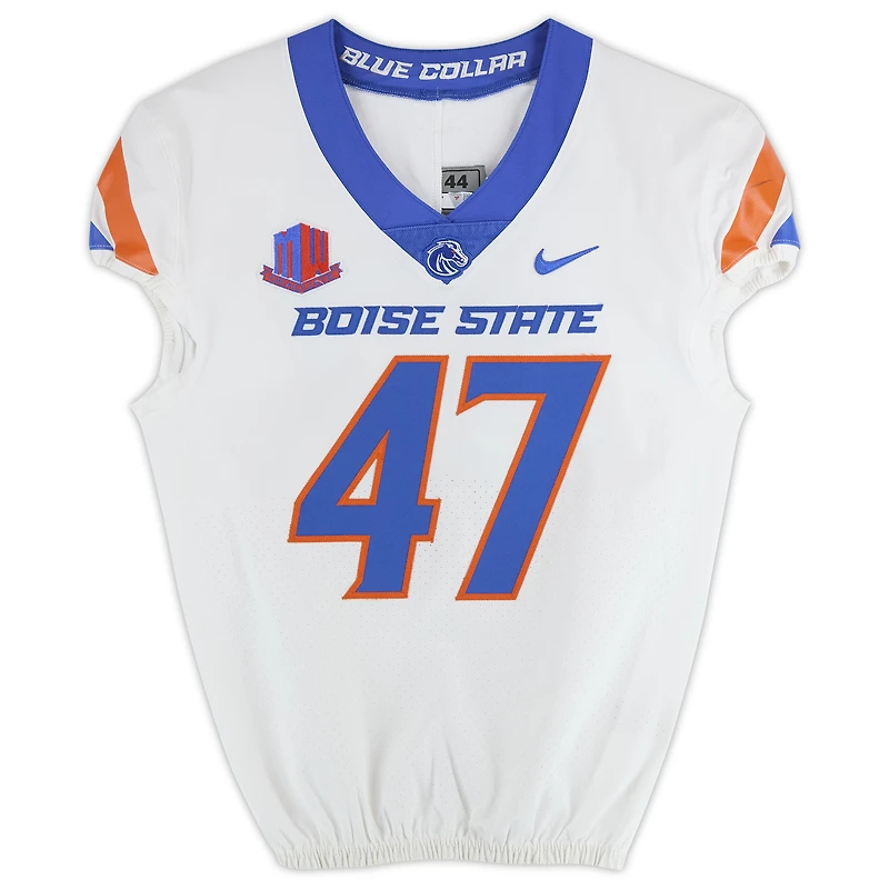 Boise State Broncos Team-Issued #47 White Nike Jersey from the Football Program - Size 44