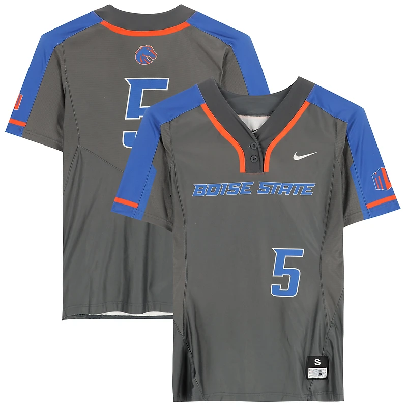 Boise State Broncos Team-Issued #5 Gray Jersey from the Softball Program - Size S