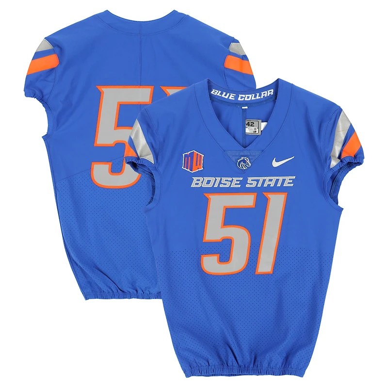 Boise State Broncos Team-Issued #51 Royal Nike Jersey from the Football Program - Size 42
