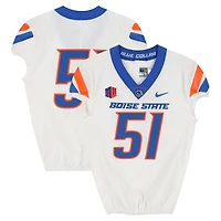 Boise State Broncos Team-Issued #51 White Nike Jersey from the Football Program - Size 42