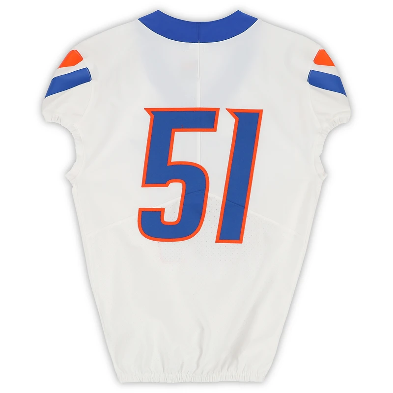 Boise State Broncos Team-Issued #51 White Nike Jersey from the Football Program - Size 42