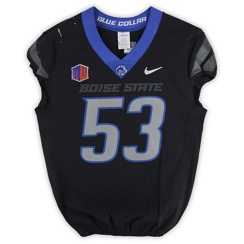 Boise State Broncos Team-Issued #53 Black Nike Jersey from the Football Program - Size 44