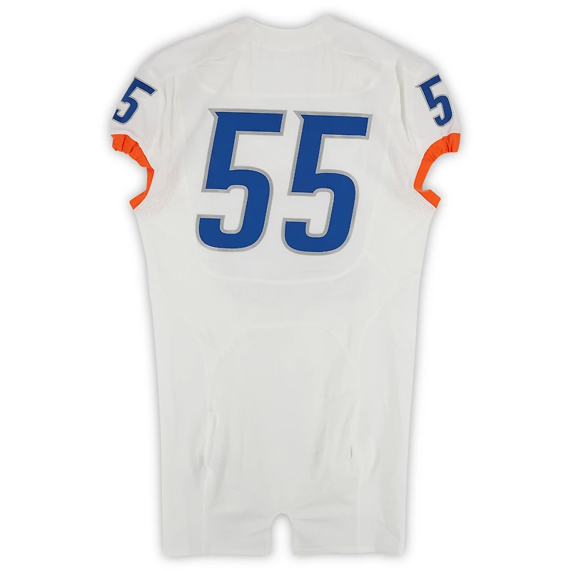 Boise State Broncos Team-Issued #55 White Nike Jersey from the 2015-23 NCAA Football Seasons - Size 46+4